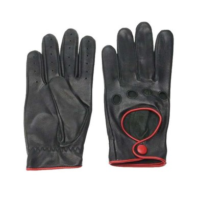 Swift premium racing leather gloves black-red