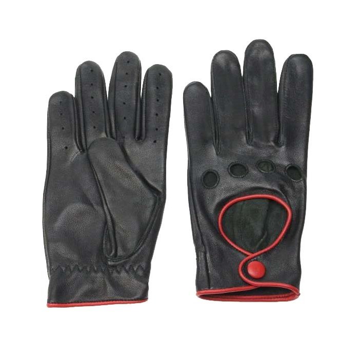 Swift Premium Racing Autofahrer handschuhe Schwarz-Rot Leder