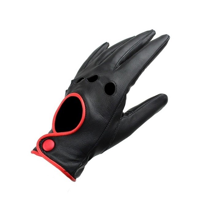 Swift premium racing leather gloves black-red