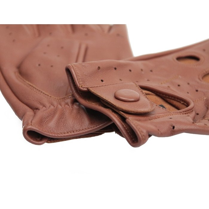 Swift racing fingerless leather gloves nappa brown