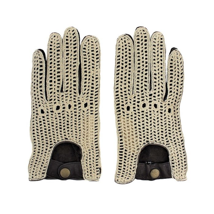 Laimböck espresso crochet - brown leather driving gloves ladies