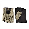Laimböck espresso crochet - leather fingerless driving gloves men | XS