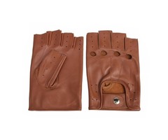 Perforated 'CC' Fingerless Leather Gloves, Authentic & Vintage