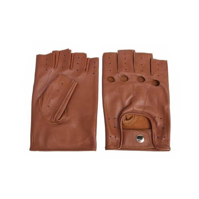 Swift driver vingerloze leren handschoenen nappa bruin