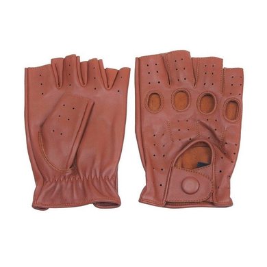 Swift racing fingerless leather gloves nappa brown