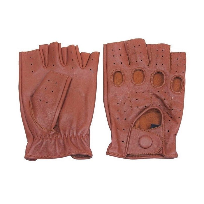 Swift racing vingerloze leren handschoenen nappa bruin