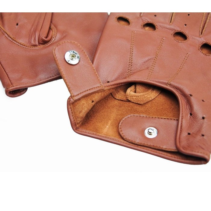 Swift driver vingerloze leren handschoenen nappa bruin