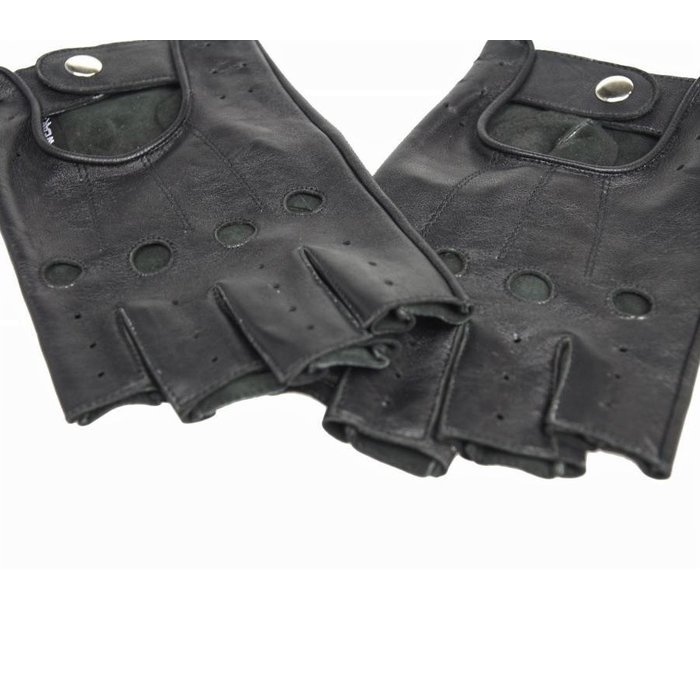 Swift Driver fingerlose Autofahrer handschuhe Schwarz Leder