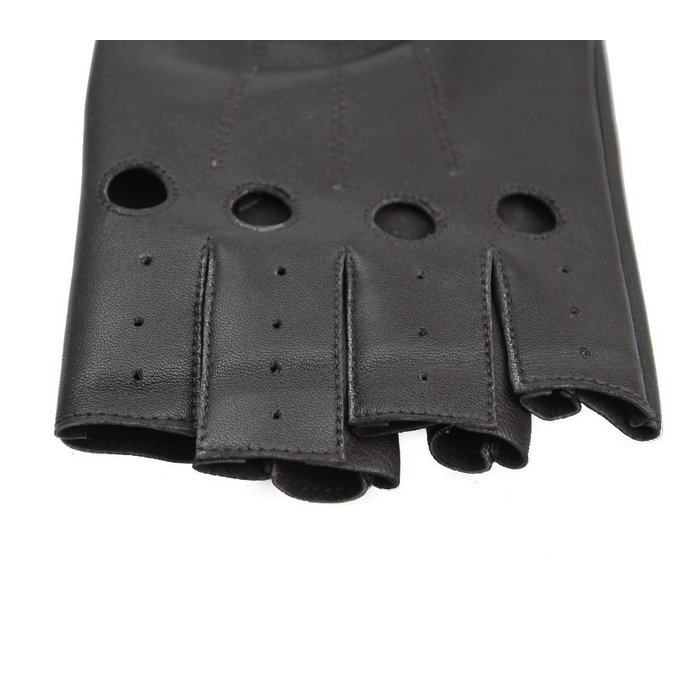 Swift Driver fingerlose Autofahrer handschuhe Schwarz Leder