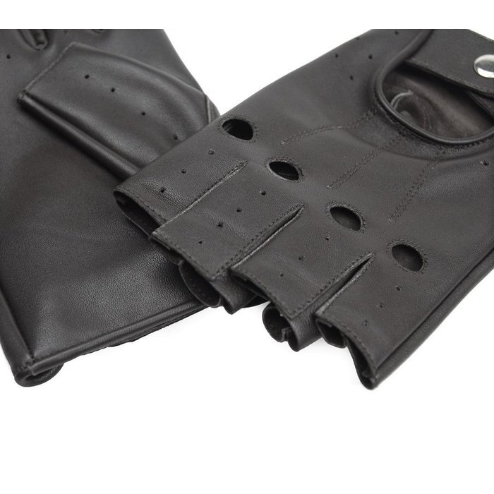 Swift Driver fingerlose Autofahrer handschuhe Schwarz Leder