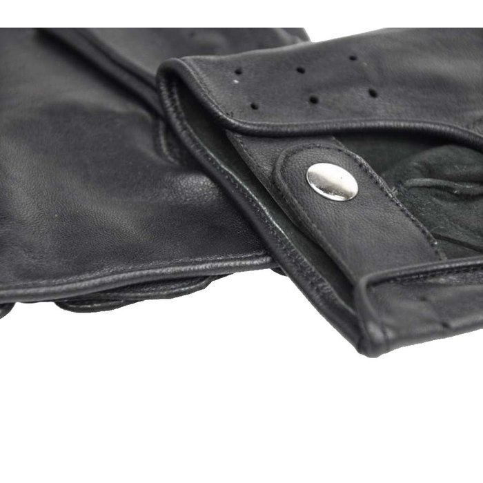 Swift Driver fingerlose Autofahrer handschuhe Schwarz Leder