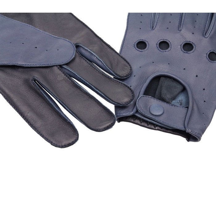 Swift driver leren autohandschoenen zwart-blauw