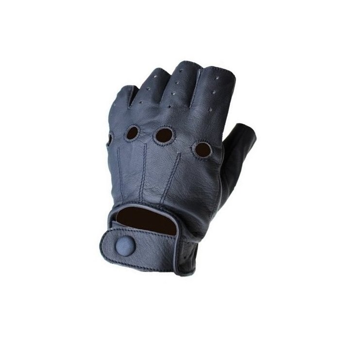 Swift Driver fingerlose Autofahrer handschuhe Blau Leder