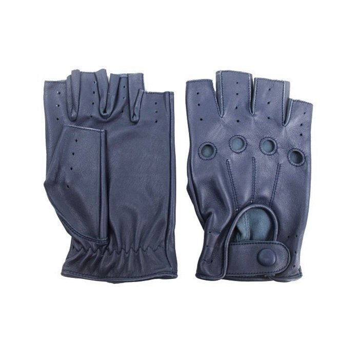 Swift Driver fingerlose Autofahrer handschuhe Blau Leder