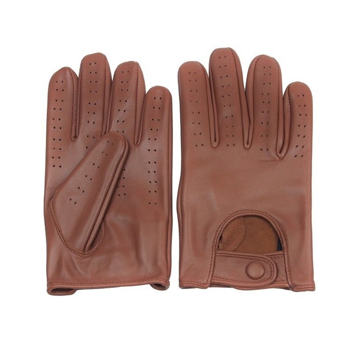 Swift Retro Racing Autofahrer handschuhe Nappa Braun Leder