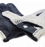 Swift vintage crochet leather gloves black