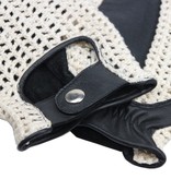 Swift Vintage Crochet-Leder Autofahrerhandschuhe schwarz