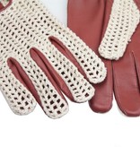 Swift vintage crochet leren handschoenen nappa bruin