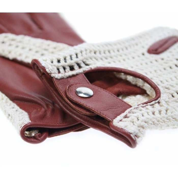 Swift Vintage Crochet-Leder Autofahrerh andschuhe nappa braun