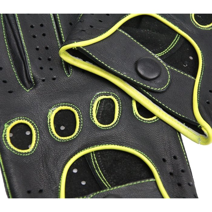 Swift Racing Autofahrer handschuhe Schwarz-Gelb Leder