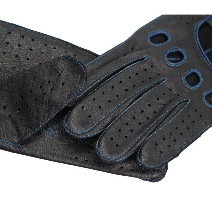 Swift Racing Autofahrer handschuhe Schwarz-Blau Leder