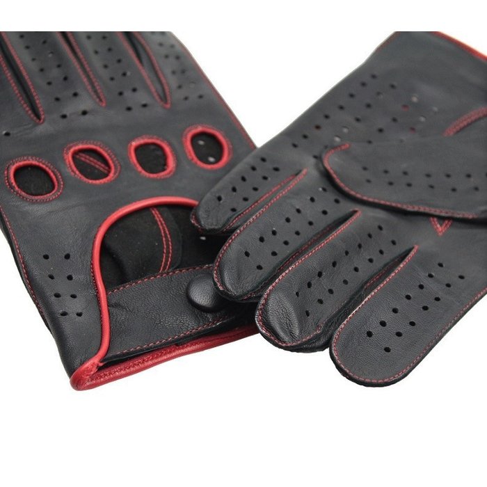 Swift Racing Autofahrer handschuhe Schwarz-Rot Leder