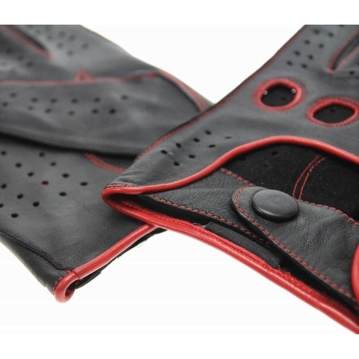 Swift Racing Autofahrer handschuhe Schwarz-Rot Leder