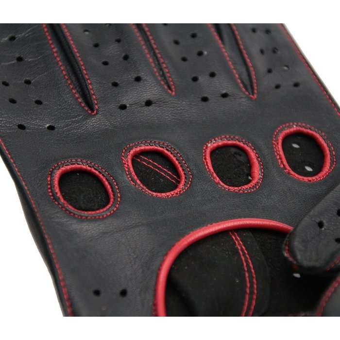 Swift racing leren handschoenen zwart-rood