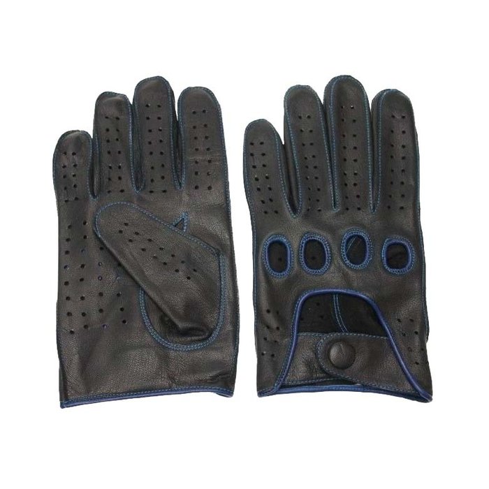 Swift racing leather gloves black-blue