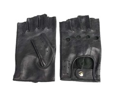 Swift Driver fingerlose Autofahrer handschuhe Schwarz Leder