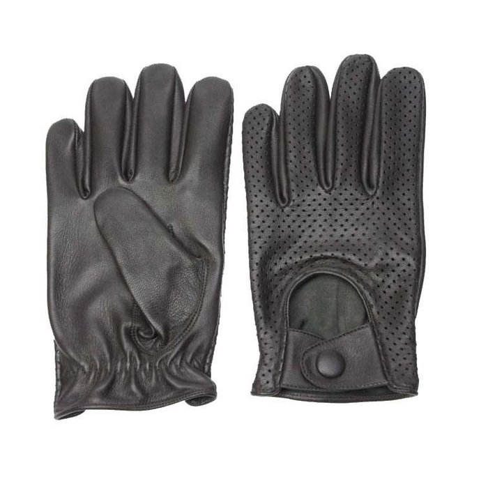 Swift retro racing mesh leather driving gloves dark brown