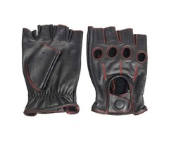 Swift Racing fingerlose Autofahrer handschuhe Schwarz-Rot Leder