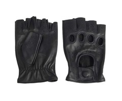Swift Racing fingerlose Autofahrer handschuhe Schwarz Leder