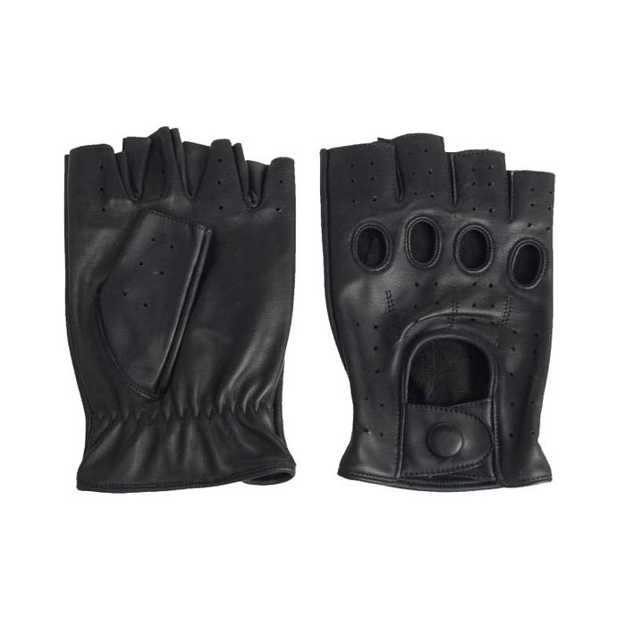 Swift Racing fingerlose Autofahrer handschuhe Schwarz Leder