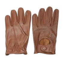 retro racing mesh leather gloves nappa brown