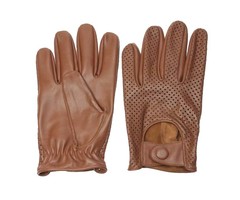 Swift retro racing mesh leren autohandschoenen nappa bruin