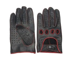 Swift Racing Autofahrer handschuhe Schwarz-Rot Leder