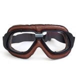 CRG retro, brown leather motor goggles