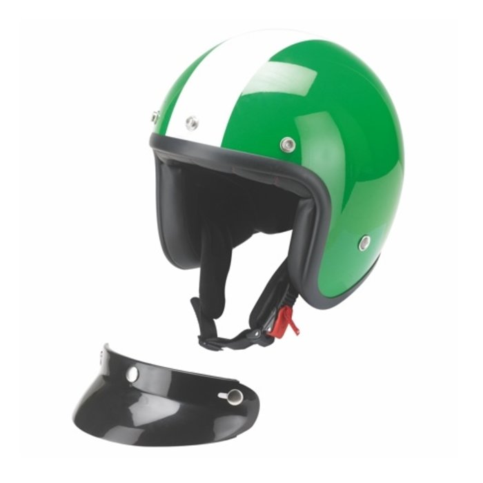 Redbike RB-753 retro jethelm groen-wit | maat S | outlet