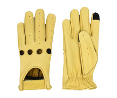 Gladiator driver leren autohandschoenen old yellow