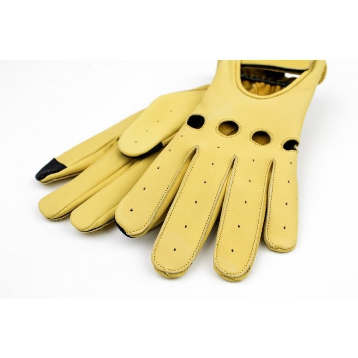 Gladiator Driver Leder Autofahrer handschuhe Gelb