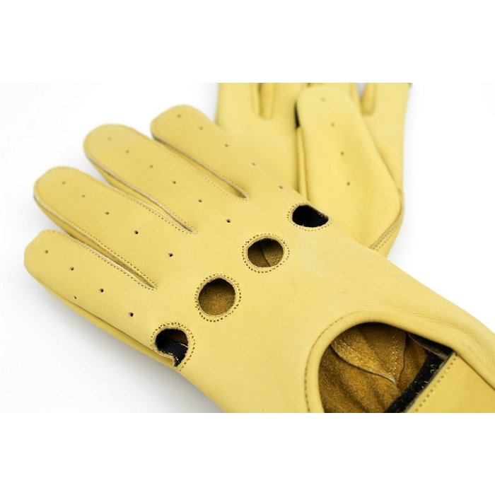 Gladiator driver leren autohandschoenen old yellow