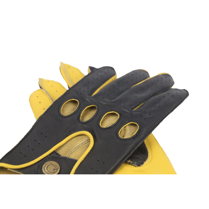 Gladiator Deep Black Racing Leder Autofahrer handschuhe