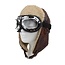 Brown aviator hat cap with motor goggles