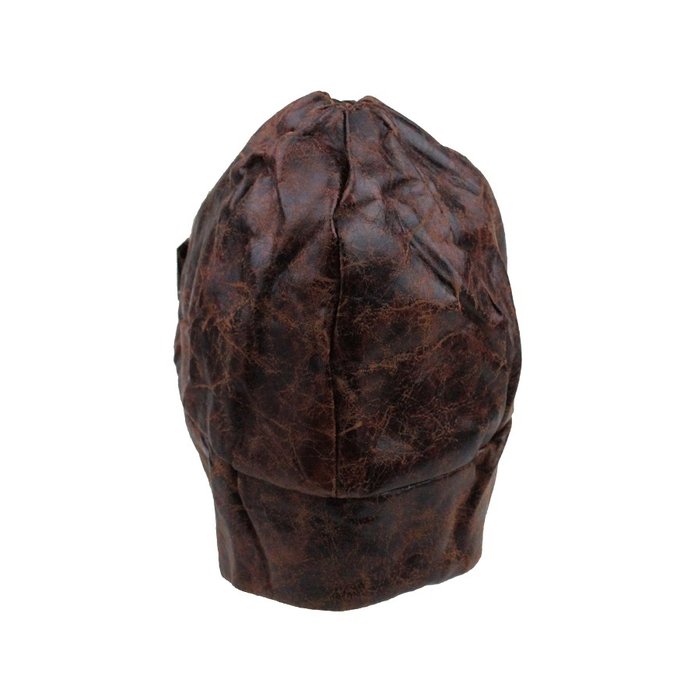 Brown aviator hat cap with motor goggles