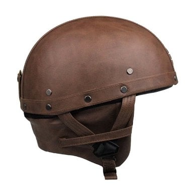 JYT vintage brown leather half helmet