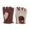 Swift vintage vingerloze crochet leren handschoenen nappa bruin