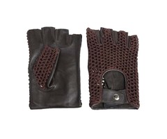 Swift Vintage Crochet fingerlose Autofahrer handschuhe braun