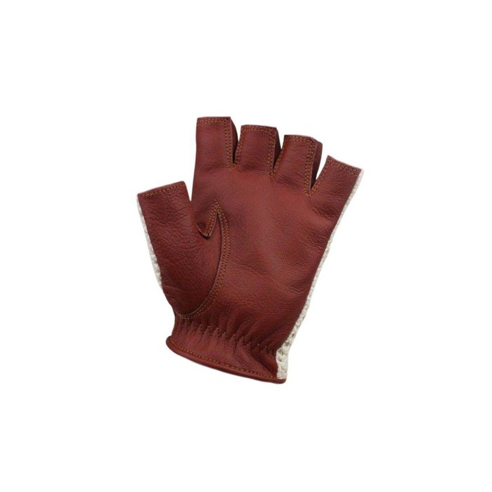 Swift Vintage Crochet-Leder fingerlose Autofahrer handschuhe Nappa Braun