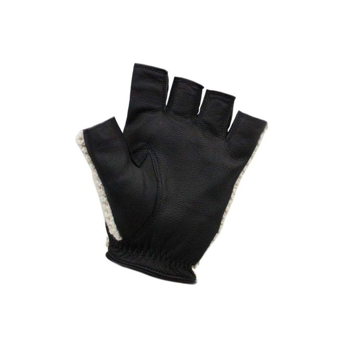 Swift vintage fingerless crochet leather gloves black